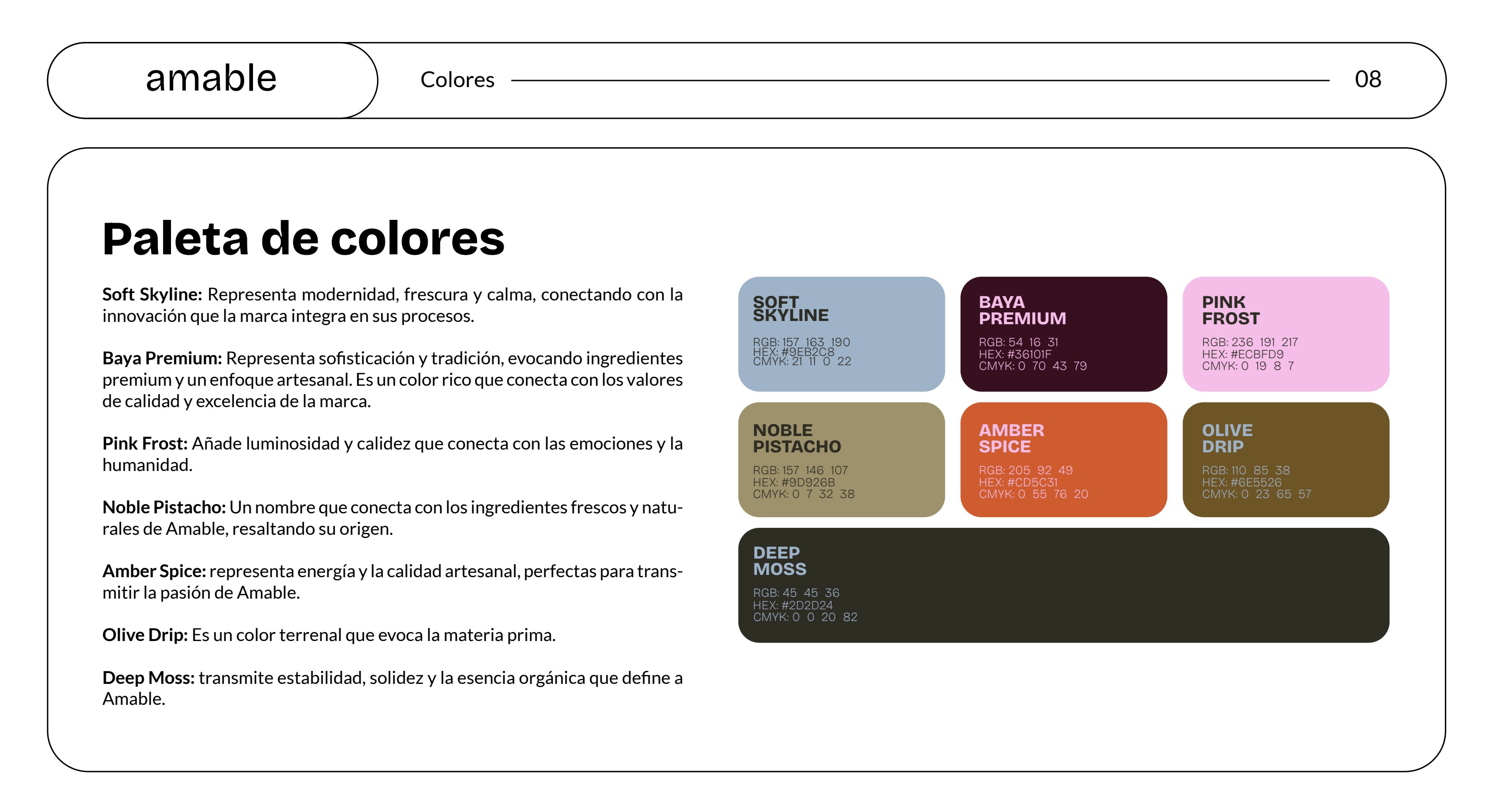 Paleta de colores Amable